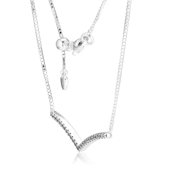 Autentic Argint 925 Spumante Claviculă Colier pentru Femei Bijuterii Fine Coliere & Pandantive Colgantes Collier Femme
