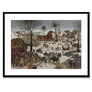 Clasic Panza de Arta de Imprimare Recensământ la Betleem Pictura De Atelier Pieter Brueghel Faimosul Tablou Pentru Decor Acasă