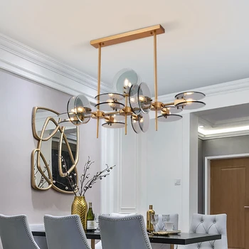 Youlaike candelabru modern ramificare structura creativ design de iluminat de lux sticlă lampă de agățat pentru camera de zi sala de mese