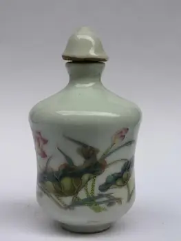 YIZHU CULTUER Colecție de ARTĂ Veche Chineză Famille crescut de Portelan Pictura Floare de Lotus Prizat Sticla Decor Cadou