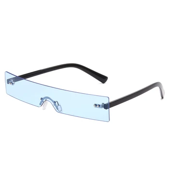 2020 Noua Moda Retro Fara rama de ochelari de Soare Vintage Design de Brand Feminin Cer Albastru Roz Dreptunghiulară Ochelari de Soare pentru Femei UV400