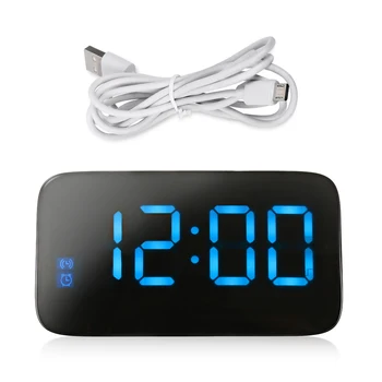 LED Ceas cu Alarmă Digital cu LED-uri de Afișare de Control Vocal Electric Snooze Iluminare Noaptea Desktop Ceasuri de Masă de Ceas USB Cablu de Încărcare