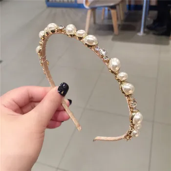 Perle elegante Benzi pentru Femei de Moda Accesorii de Par Fete Bezel pentru Par Lady Crystal Hairband Cerc Păr