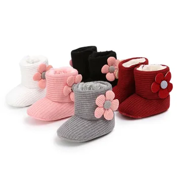 Floare Pentru Copii De Iarnă Ghete De Copil Copil Copil Drăguț Nou-Pantofi Fete Baieti Prima Pietoni Super Ține De Cald Snowfield Papuceii De Boot