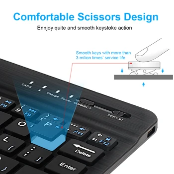 Wireless bluetooth Reîncărcabil Tastatura și Mouse-ul fără zgomot Ergonomic Keyboard Pentru iPad Huawei Sansumg Tablet PC Telefon