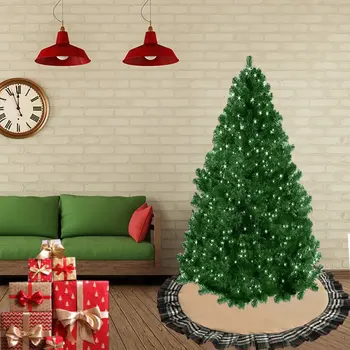 Decorațiuni Pentru Bradul De Crăciun Creative Carouri Tesatura Pom De Crăciun Fusta Courtyard Hotel Scena Consumabile Alb-Negru Carouri Margine.