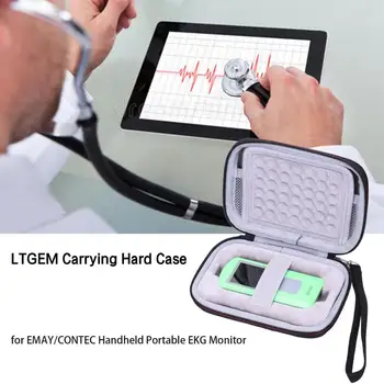 LTGEM EVA Negru Greu de Caz pentru EMAY/CONTEC Handheld Portabil Monitor EKG