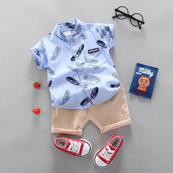 Băiatul de Îmbrăcăminte Casual Fetita Haine de Vară Set bluza+ pantaloni Scurți, Costume de Haine de Bumbac produse de haine pentru Copii