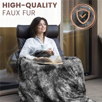 PEIDUO Confort Lux Faux Blana Arunca Patura foarte Moale FluffyPlush Arunca Pături pentru Canapea Pat și Cameră de zi Toamna Iarna