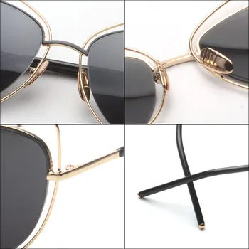 2018 Mare de Sârmă Ochi de Pisica Cadru ochelari de Soare Ochelari de Epocă Retro Ochelari de Soare Femei Barbati Brand Designer UV400 oculos de sol