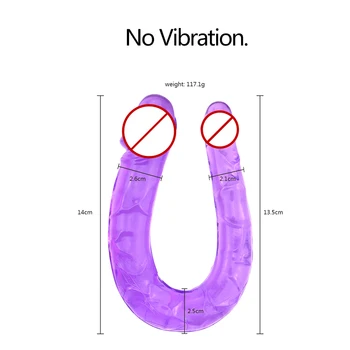 Realist Dublu S-A Încheiat Vibrator Punctul G, Clitorisul Stimulare Nu Vibratoare Jucarii Sexuale Sex Feminin Vagin Masturbator Anal, Dubla Penetrare