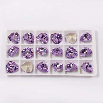 YANRUO 4706 Cristal Strass Trilliant Forma Violet Culoare pe Unghii Strasuri Populare Pointback Pietre Pentru 3D DIY Unghii Arta Pietre