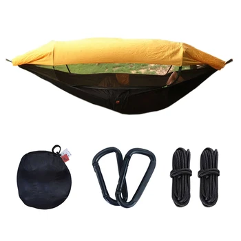 Portabil în aer liber Camping Hamac cu Tent Plasă de Țânțari Pat Agățat Leagăn Cort EDF88