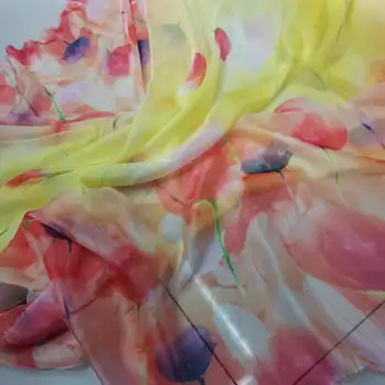 30d Imprimate Șifon Dress Poziția de Imprimare Plaja Fusta Fusta Lunga Esarfa Panglică Tricou Chinezesc Dans DIY Tesatura