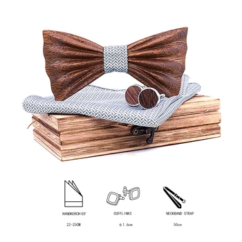 Lucrate manual din Lemn de papioane pentru Barbati de Calitate pentru bărbați Lemn Papion Fluture 3D Lemn Papion Gravata Silm Cadou de Nunta Cravate pentru Barbati