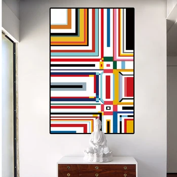 Tablou Abstract Grilă De Imagini De Piet Cornelies Mondrian Moderne Panza Printuri De Arta De Perete Pentru Camera De Zi Cuadros Decor