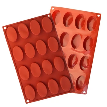 Aomily 16 Găuri în Formă de Elipsă 3D Silicon Jeleu de Ciocolata Tort Bomboane Bakeware DIY Bar Patiserie Ice Block Soap Mould Instrument de Copt