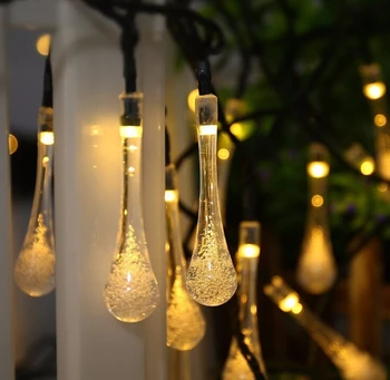 30 LED-uri de Energie Solară rezistent la apa Șir Picătură de Apă Lampa de Gradina Acasă Copac Partid Decor de crăciun în aer liber lumina RGB Iluminat Siruri de caractere
