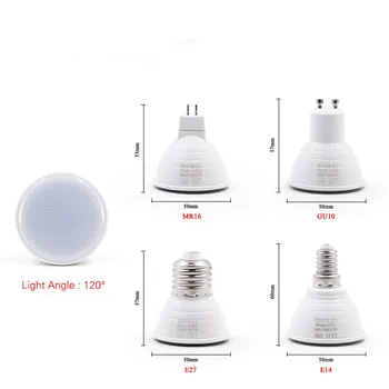 NOUA lampă cu lumină led GU10 lumina reflectoarelor MR16 E27 E14 Alb Cald Alb 6W bean unghi de 120 24 LED GU10 lampa înlocuiți lampa cu Halogen
