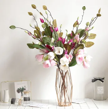 De înaltă calitate flori artificiale 7 magnolia acasă în camera de zi de decorare de nunta mireasa cu flori cadou de Crăciun