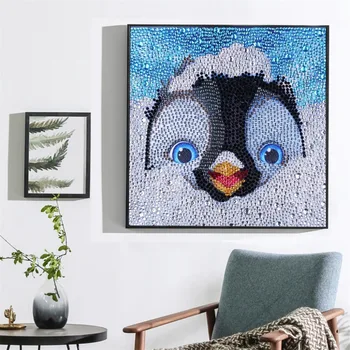 Pinguin de Desene animate de Animale Complet Speciale Pinguin în Formă de Diamant Pictura DIY Cruce Cusatura de Cristal Gaurit cu Diamant Broderie Decor