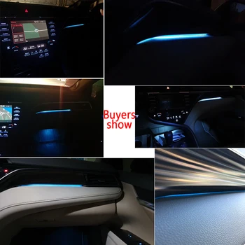 PMFC Decorativă cu LED-uri de Lumină Auto Interior Consola centrala Atmosferă de Lumină Pentru Camry 2018 Alb de Gheață din Plastic albastru 12V LED Chips-uri