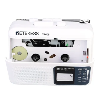 Retekess TR-606 Portabil Radio Casetofon cu Radio FM SUNT Magnetice pentru Casetofoane de Redare Recorder de Voce 48cm Antena 3.5 mm Microfon