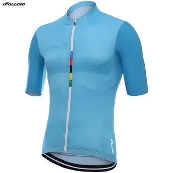 Multi Clasice Campion Light Blue 2018 Noua Echipa Pro Cycling Seturi Jersey Pantaloni Scurți Personalizate Orolling Culori De Imprimare Benzi