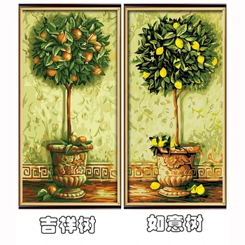 Cuadros noroc copac Bonsai panza poza perete pictate manual, pictura de numere modular tablou modern ulei picturi