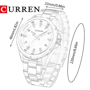 Carrian 8320 Otel Curea Bărbați Ceas Cadran Mare Cuarț Bărbați Ceas de Moda de Afaceri Simplu Ceas rezistent la apa