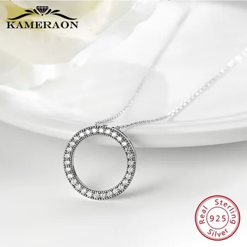2019 sterling coliere de argint 925 pentru femei lanț decembrie piatra cubic zirconia colier rotund Simplu pandantiv bijuterii