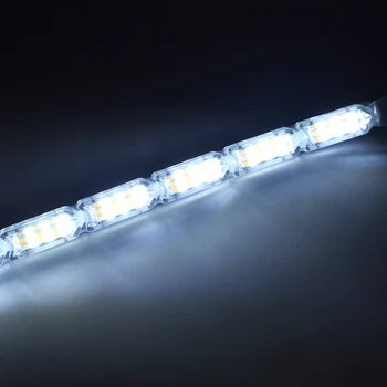 Nlpearl 2 buc Masina de Asamblare Lumina DRL Lumini de Zi cu LED Alb de Semnalizare Galben Ghid de Benzi cu Led-uri Lumina de Semnalizare Lumini