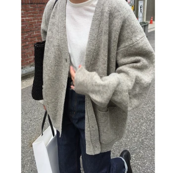 Toamna și Iarna Femei Topuri Stil coreean Modă Plus Dimensiune cardigane Tricotate Pulover