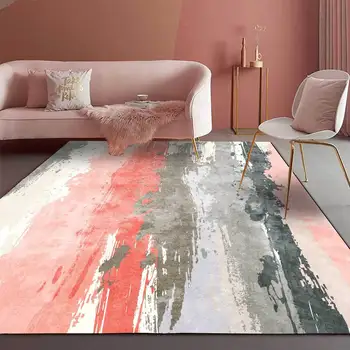 Nordic alb gri roz abstract dungi de culoare covor living de dimensiuni mari 1.6x2.3m preș dormitor pluș podea mat personaliza covor