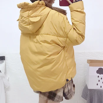 Pâine Fată De Bumbac, Haine Blana Scurta Femei 2020 Iarna Noi Coreea Moda Vrac Scule Buzunar Mare Cu Glugă Pulover Jacheta Cu Fermoar