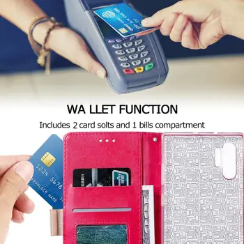 Fermoar Caz Flip Pentru Huawei P Inteligente 2020 P20 P30 Lite P40 Pro Y5 Y6 Y7 2019 Onoare 8A 9X 10 Lite Sloturi pentru Carduri din Piele Portofel de Acoperire