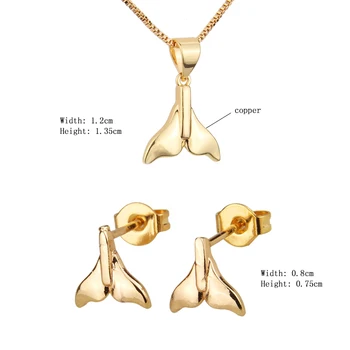 SUNSLL de Moda unic aur cercei colier de cupru coadă de pește set de bijuterii de partid femeie rafinat de bijuterii pandantiv bijuterii cadouri