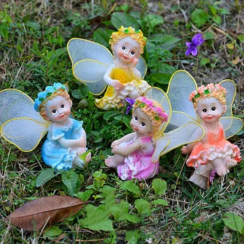 Fairy Ornament de Gradina Decoratiuni Flori de Îngeri Rasina de Artizanat Mini Grădină Micro Peisaje papusa Bonsai Figurina Miniaturi