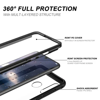 Lux Greu de Caz Pentru Huawei P30 Lite pro caz cu ecran protector PC TPU Silicon 360 protecție completă shpock Capa Funda Acoperi caz