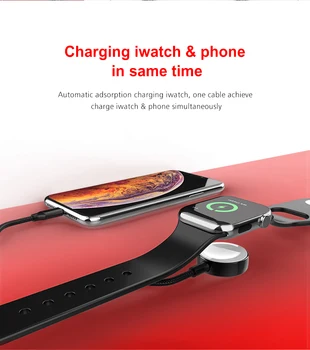 2 in 1 Magnetic Wireless Incarcator pentru Apple Watch 1 2 3 4 5 Nailon panglica Cablu de încărcare Pentru iPhone 11 XR Pro XS Max 6 7 8 Plus 5 SE