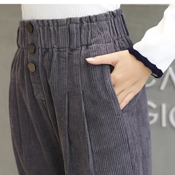 S-4XL Femei, Plus Dimensiune Pantaloni de Catifea Cald Iarna Pantaloni Pentru Femei 2018 Talie Mare Rău Pantaloni Femei Vrac Pantaloni Casual Femei