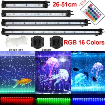 Sub apă cu Bule de Aer Lampă de Control de la Distanță LED Acvariu Rezervor de Pește cu Cablu Întrerupător RGB IP68 10-20inch Face de Oxigen pentru Pește D30