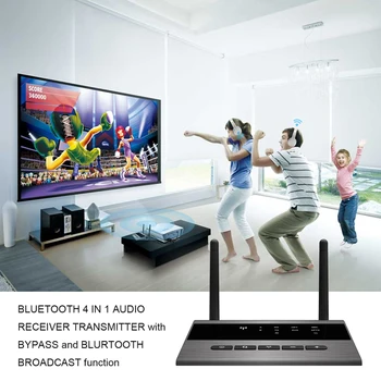 262ft/80m cu Rază Lungă de Bluetooth 5.0 Difuzare audio Muzica Transmițător Receptor 4 in 1 wireless Adaptor Audio aptX Low Latency HD