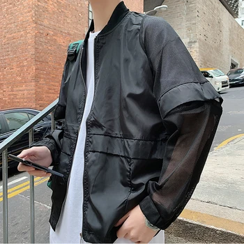 Oamenii Streetwear Coreean Jacheta Bomber 2019 Nou Geaca Alb-Negru Subțire Harajuku Haina Jacheta Cu Fermoar Hip Hop Îmbrăcăminte