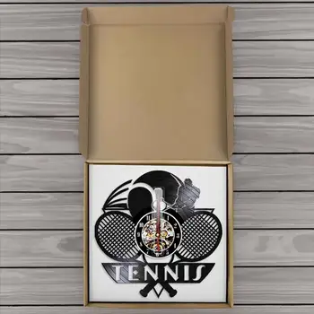 Tenis Logo Racheta Minge De Tenis Decor Disc De Vinil Ceas De Perete Turneu De Tenis De Grand Slam De Perete Ceas De Jucători De Tenis De Cadou