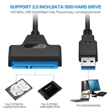 USB 3.0 2.5 inch SATA Hard Disk Cablu Adaptor SDD SATA La USB 3.0 Converter-Negru