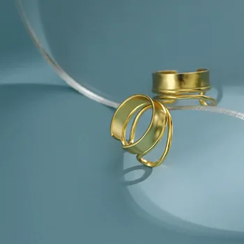S ' STEEL coreean Inele Argint 925 Pentru Femei Personalizate Minimalist Aur de Deschidere Inel Anillo Plata 925 Mujer Bijuterii Fine