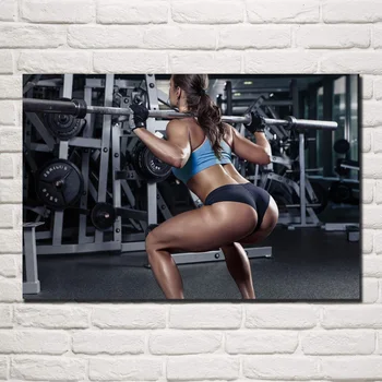 Picioare antrenament sală de gimnastică feminin, fată de fitness YR251 cameră acasa arta de perete decor lemn cadru poster