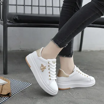 LFFZ Femei Adidasi Platforma zapatos de mujer de Moda Stras Casual pantofi Albi încăltăminte într-femme Lady încălțăminte ST351