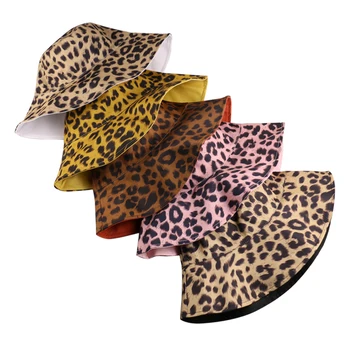 FOXMOTHER Moda Leopard Găleată Pălărie de Soare în aer liber Pălărie de Călătorie Casual Oală Pălărie Găleată Pălării de Vară Pentru Femei Chapeau Femme